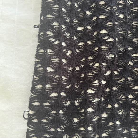 AK Anne Klein Sweater Open Lacy Knit Black and White Cardigan Plus size 3X - Picture 15 of 15